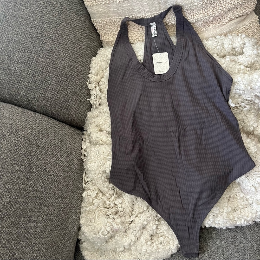 Free People Speed Dial bodysuit in Blacksand, sz L